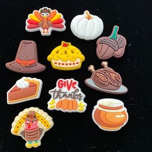 10 pc Thanksgiving Croc Charms